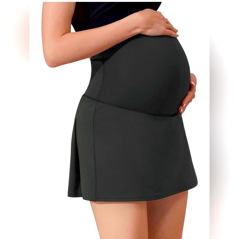 MATERNITY - Maacie Maternity Tennis Skirts Quick-Dry A-Line Skirt with Pockets